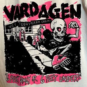 Vardagan COVID Six Feet Away White Cotton Tee